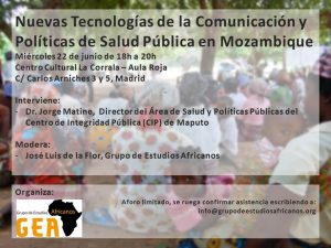 Cartel Salud Pública Mozambique Conferencia Jorge Matine 22 de junio de 2016
