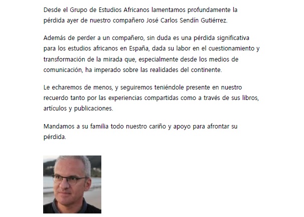 In Memoriam José Carlos Sendín Gutiérrez en